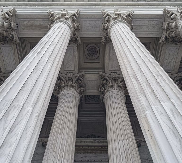 Columns of a courthouse